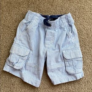 Carters blue and white striped shorts